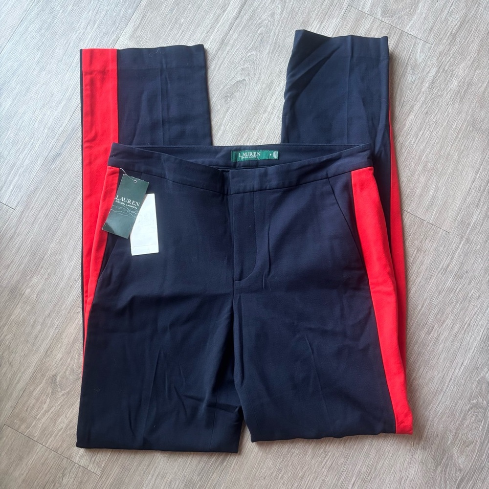 Lauren Ralph Lauren | Navy Pants with Red Side Stripe | Size 6